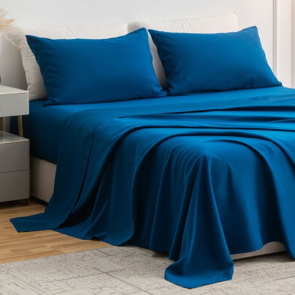 Alpine Swiss 4 Piece Bed Sheet Set Queen King Soft Comfort Hotel Luxury Bedding
